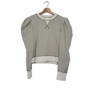 By the River | Puff Pleated Shoulder Striped Sweatshirt Regencycore